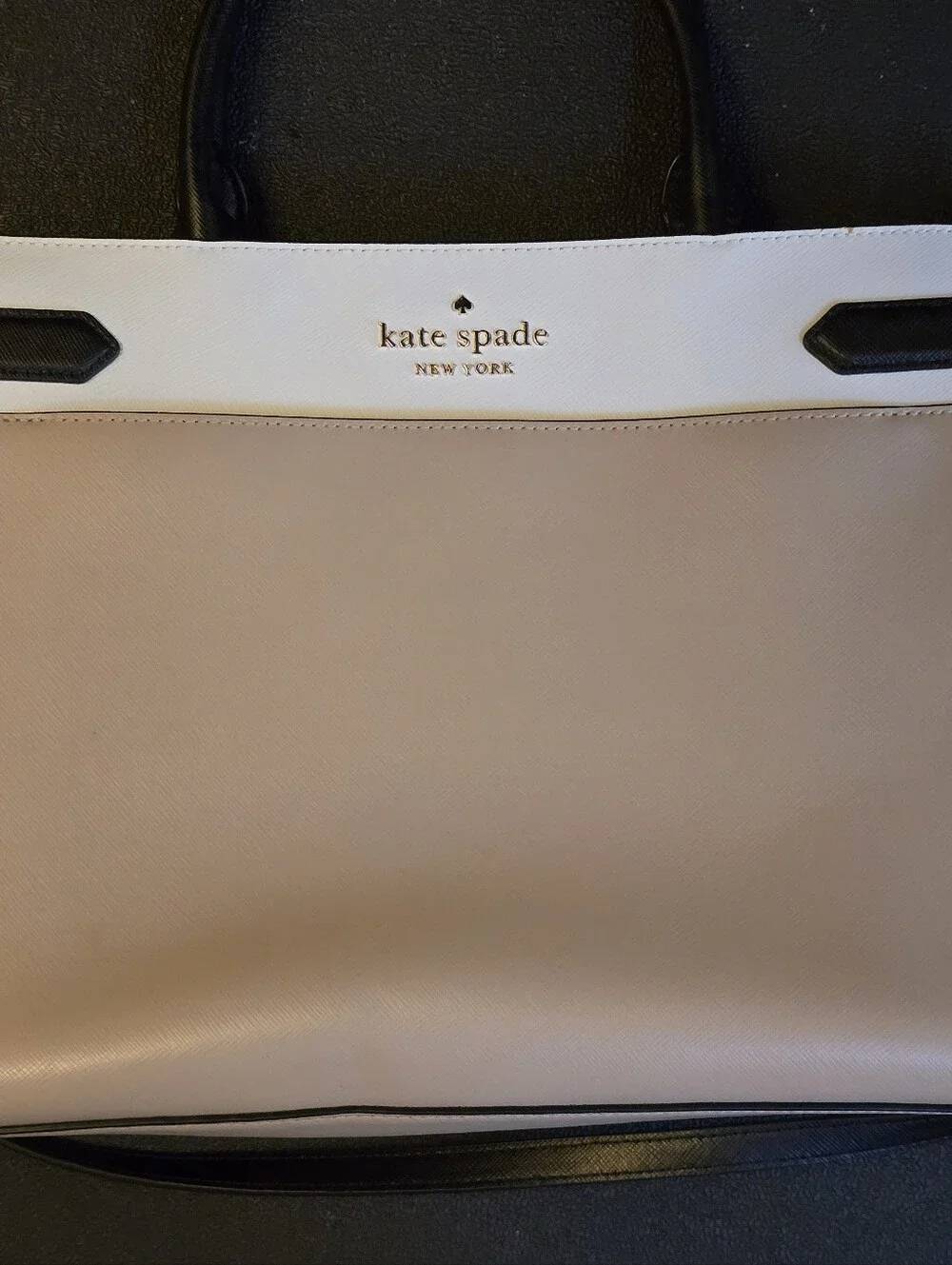 kate spade Two-Tone Leather Tote — Blush & White